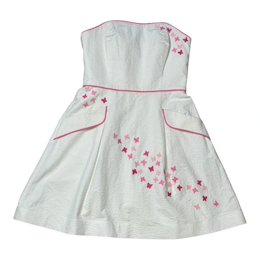 Lilly Pulitzer Blossom Spring Fling Placed Embroidery Seersucker Dress 6 - Picture 5 of 14